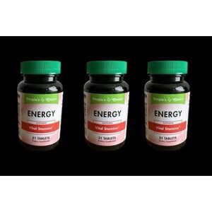 3X Bottles People's Choice Energy Guarana Green Tea Ginseng stamina 63 Capsules